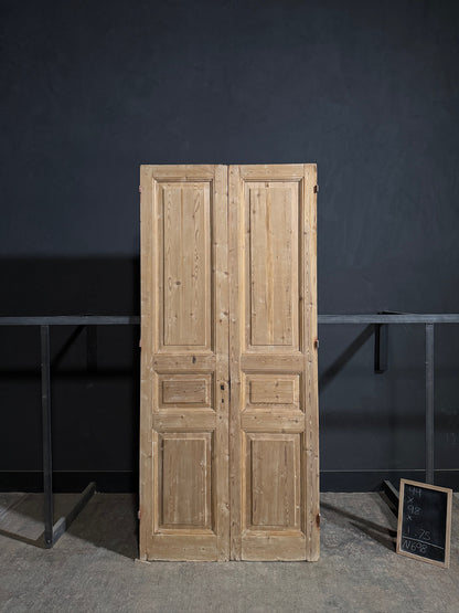 Antique 3 Panel Solid Double Doors - 44x98 - N698
