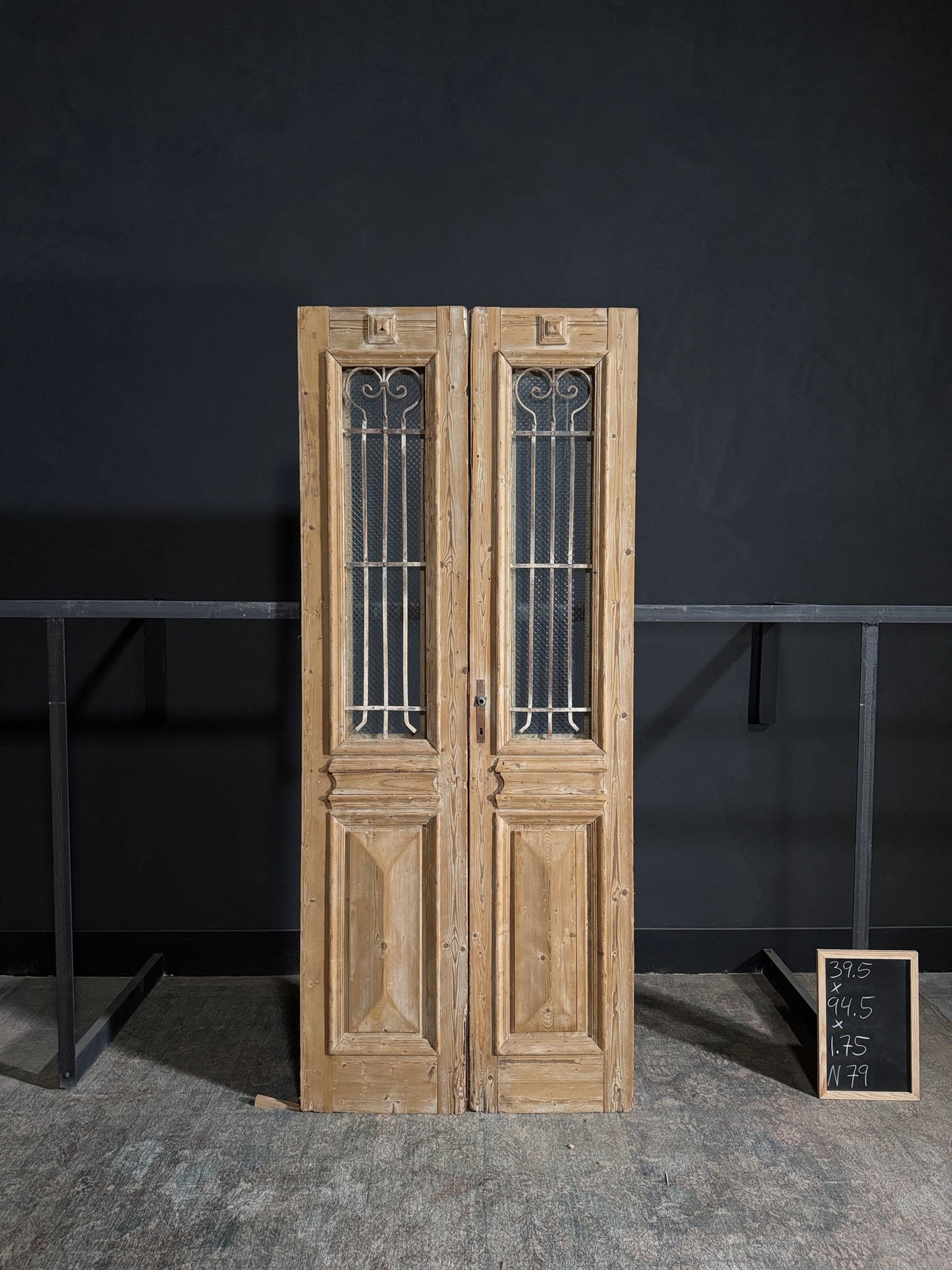 Antique Iron French Doors - 39.5x94.5 - N79