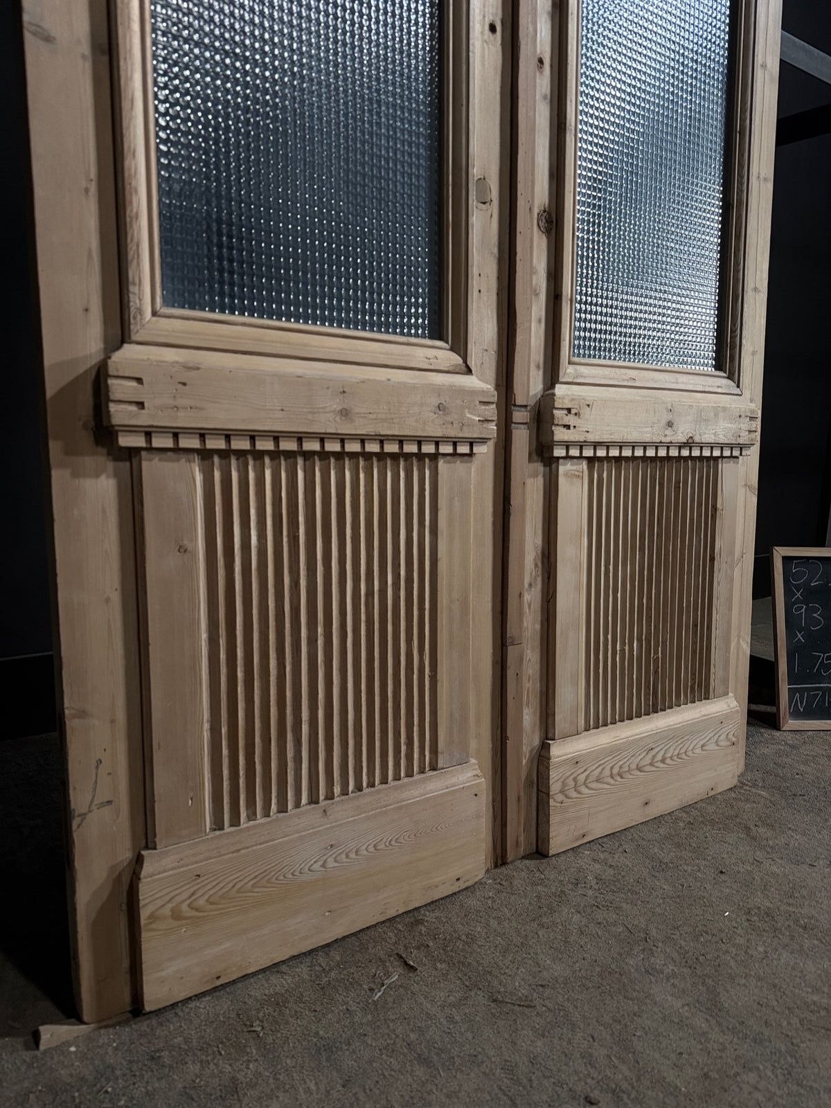Antique Fluted 1 Lite French Doors - 52.25x93 - N712