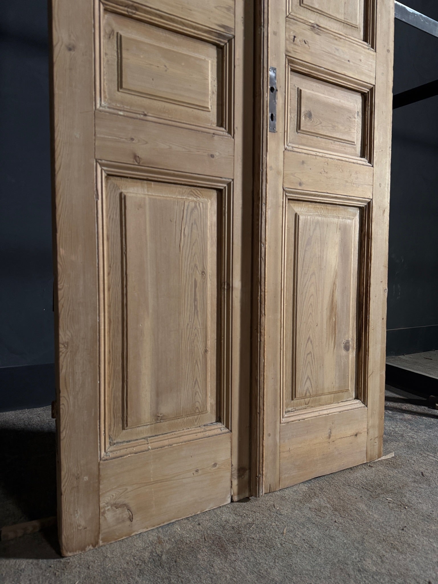 Antique 3 Panel Solid Double Doors - 39.75x97.75 - N618