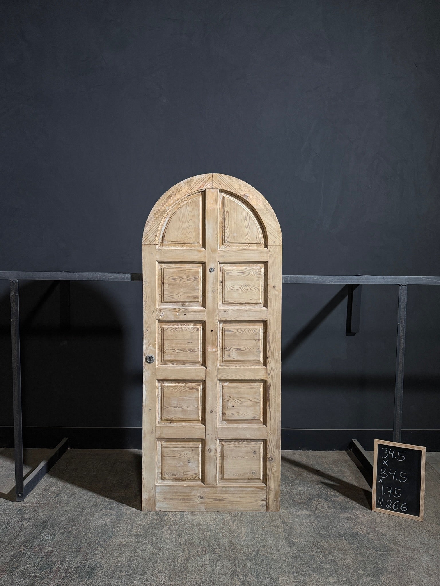 Antique 10 Panel Arched Solid Single Door - 34.5x84.5 - N266