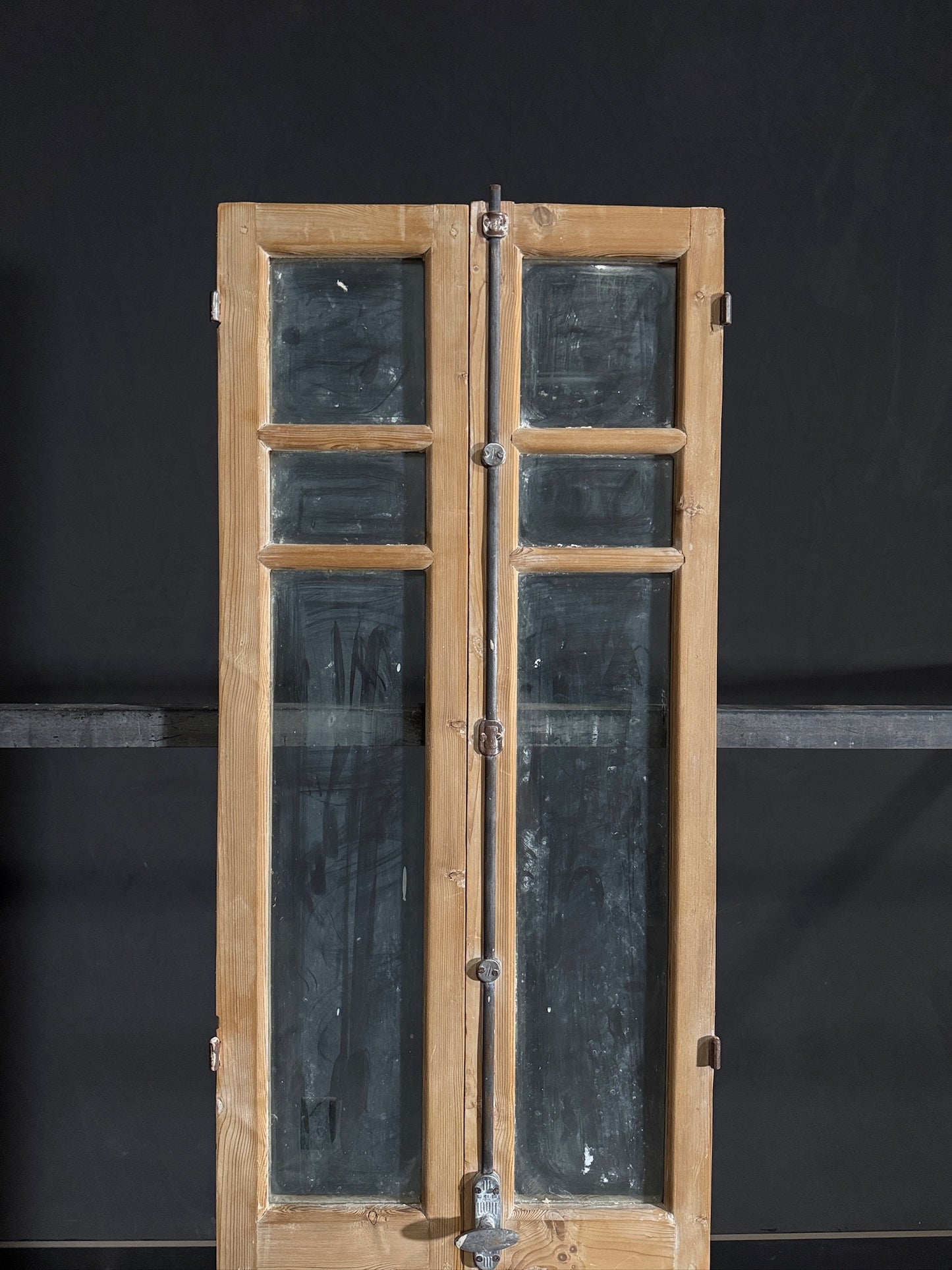 Antique Glass 3 Lite French Doors - 24.5x84 - N468
