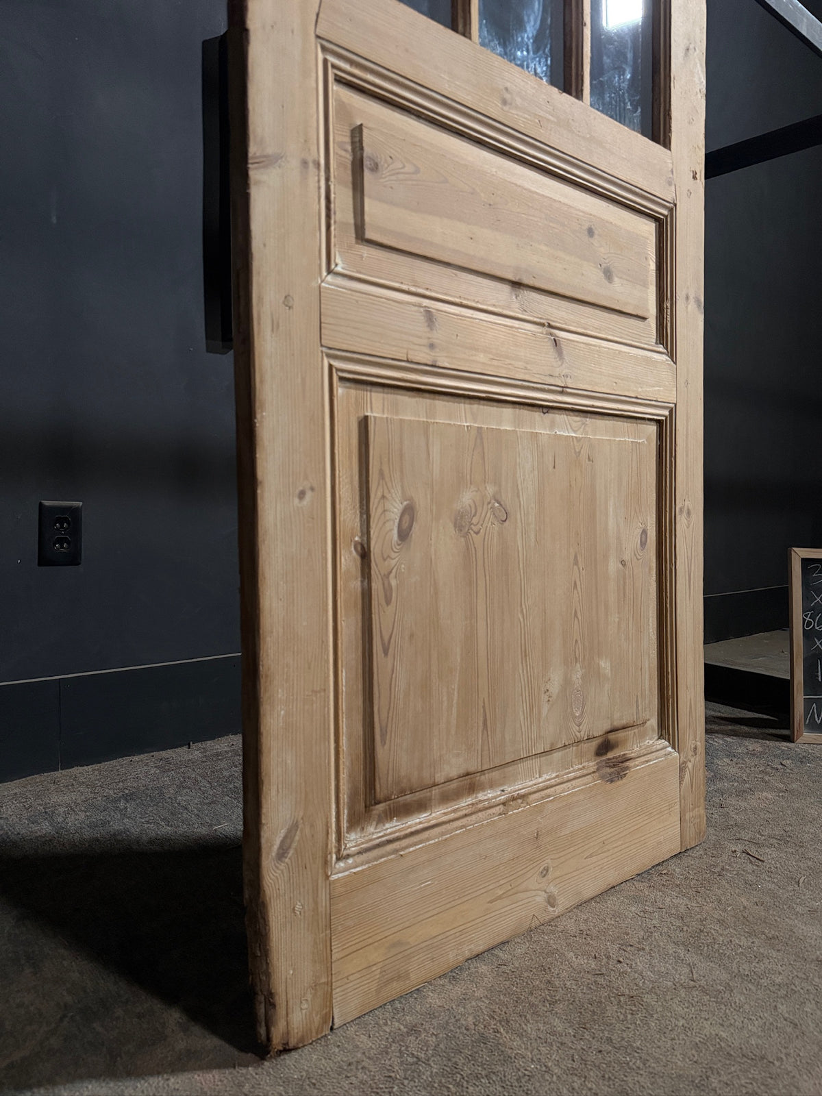 Antique Raised Panel Glass Pantry Door - 32x86.25 - N759