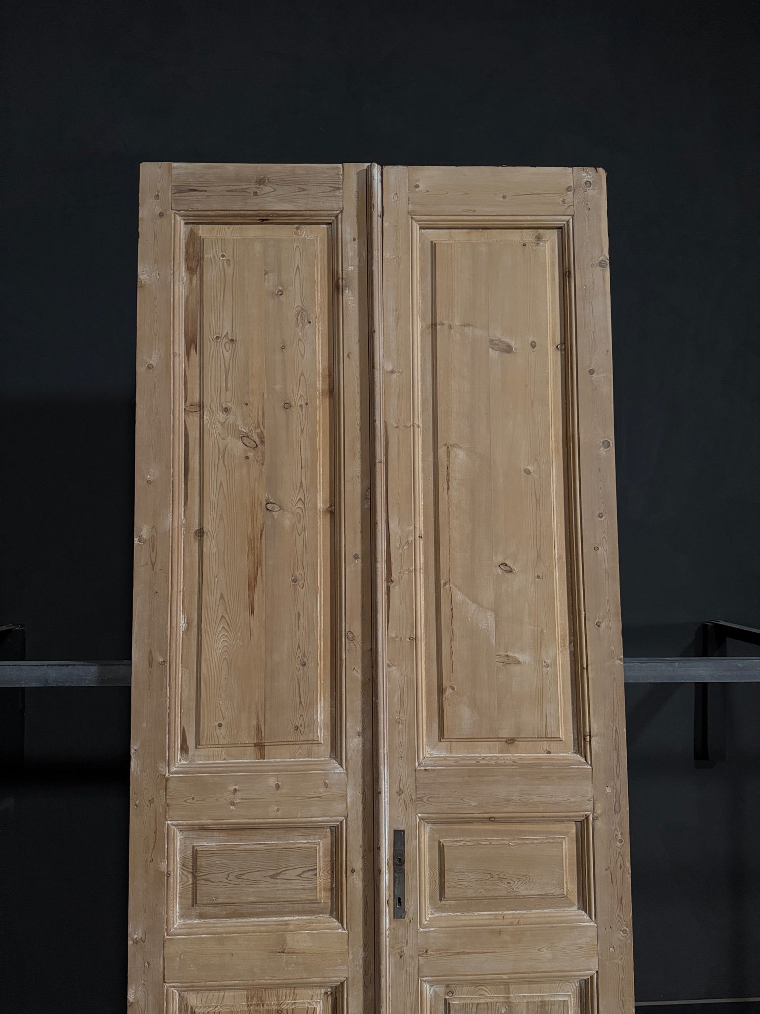 Antique 3 Panel Solid Double Doors - 43.5x106.5 - N331