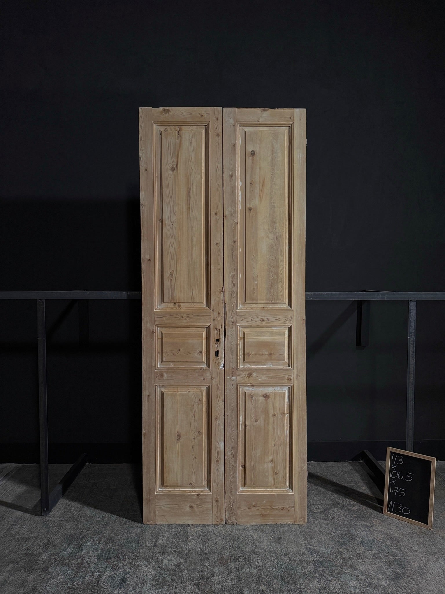 Antique 3 Panel Double Doors - 43x106.5 - N30