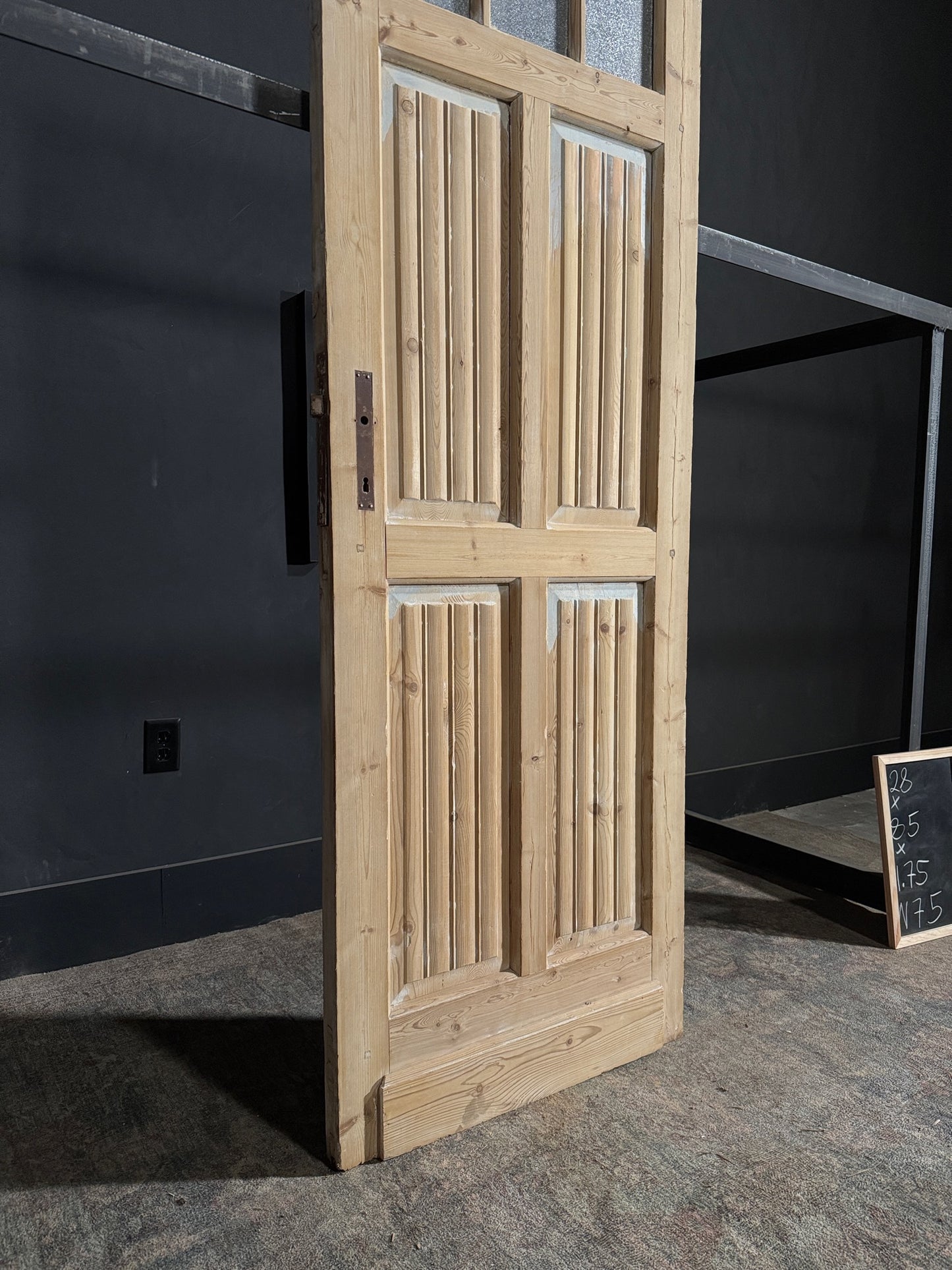 Antique Fluted 3 Lite Single Door - 28x85 - N75