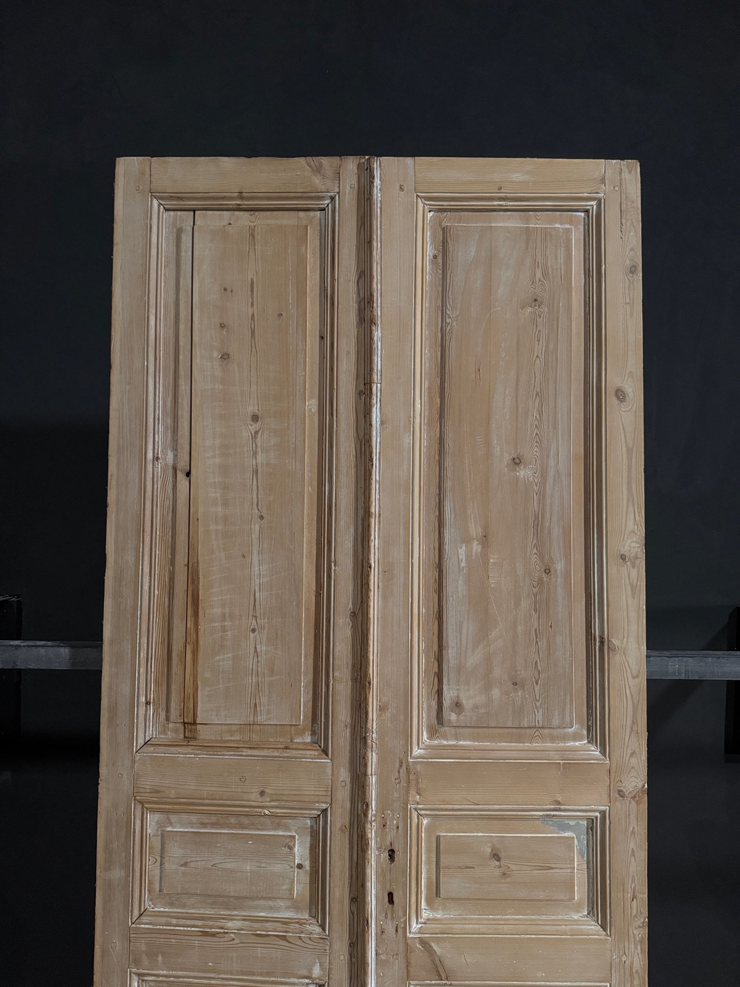 Antique 3 Panel Solid Double Doors - 43.75x100.75 - N395