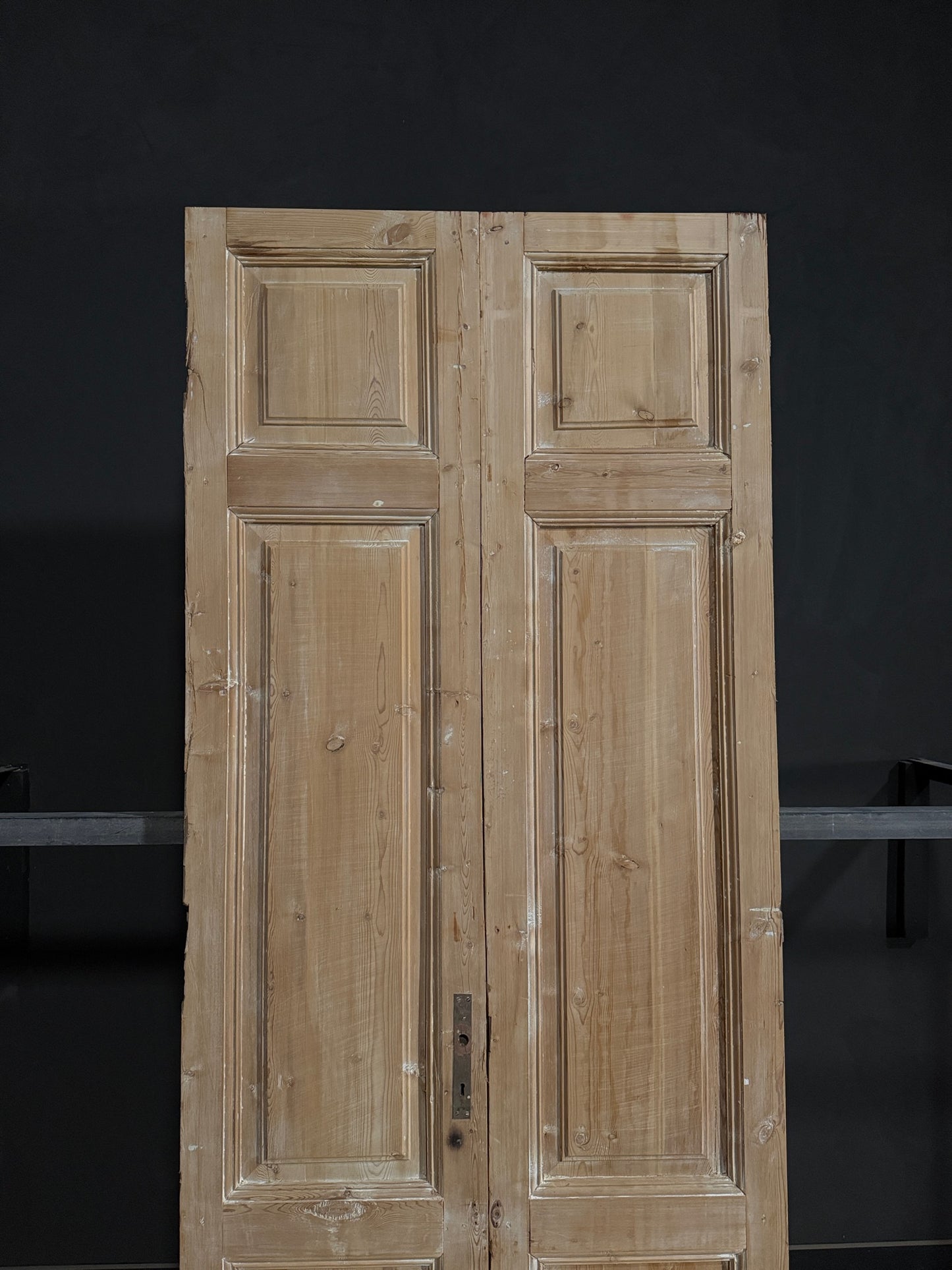 Antique 3 Panel Solid Double Doors - 41.25x102.5 - N345