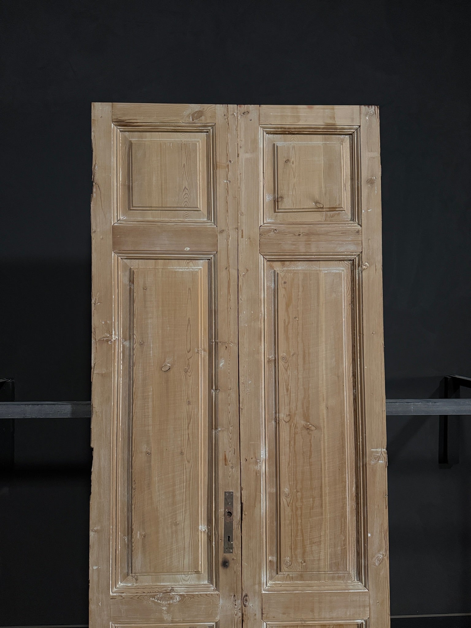Antique 3 Panel Solid Double Doors - 41.25x102.5 - N345
