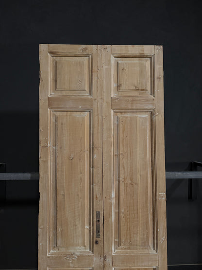 Antique 3 Panel Solid Double Doors - 41.25x102.5 - N345