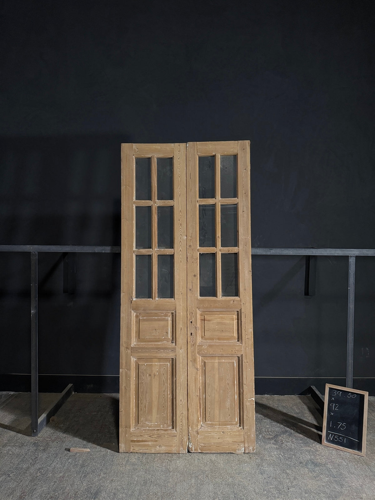 Antique Glass 6 Lite French Doors - 39.5x92 - N551