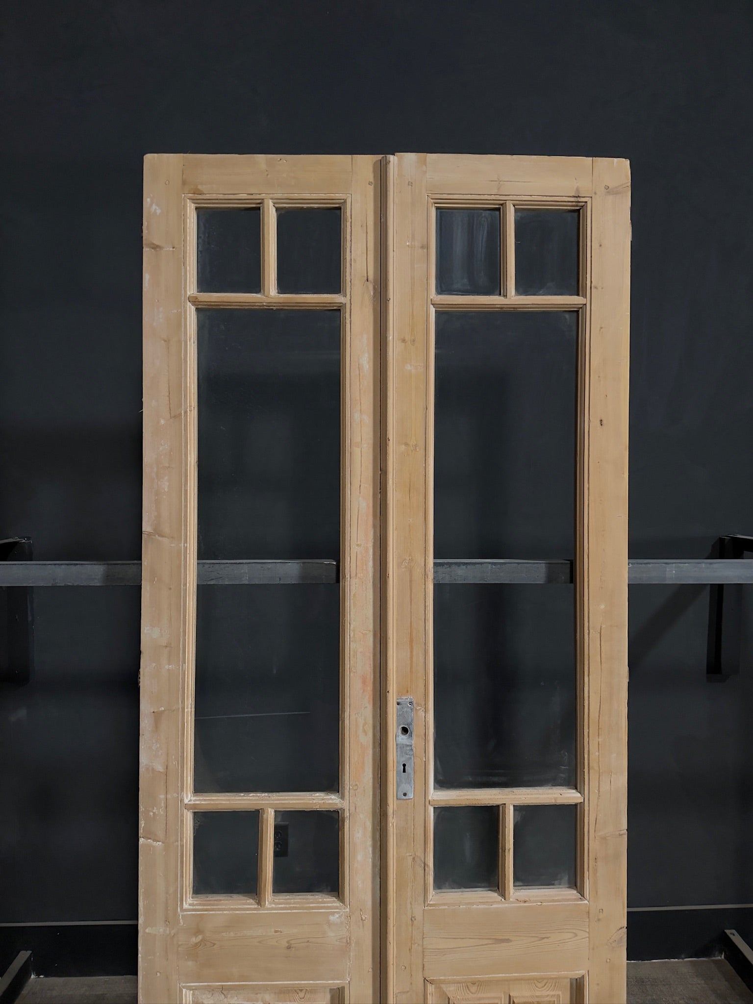 Antique Glass 3 Lite French Doors - 42.25x95.25 - N374