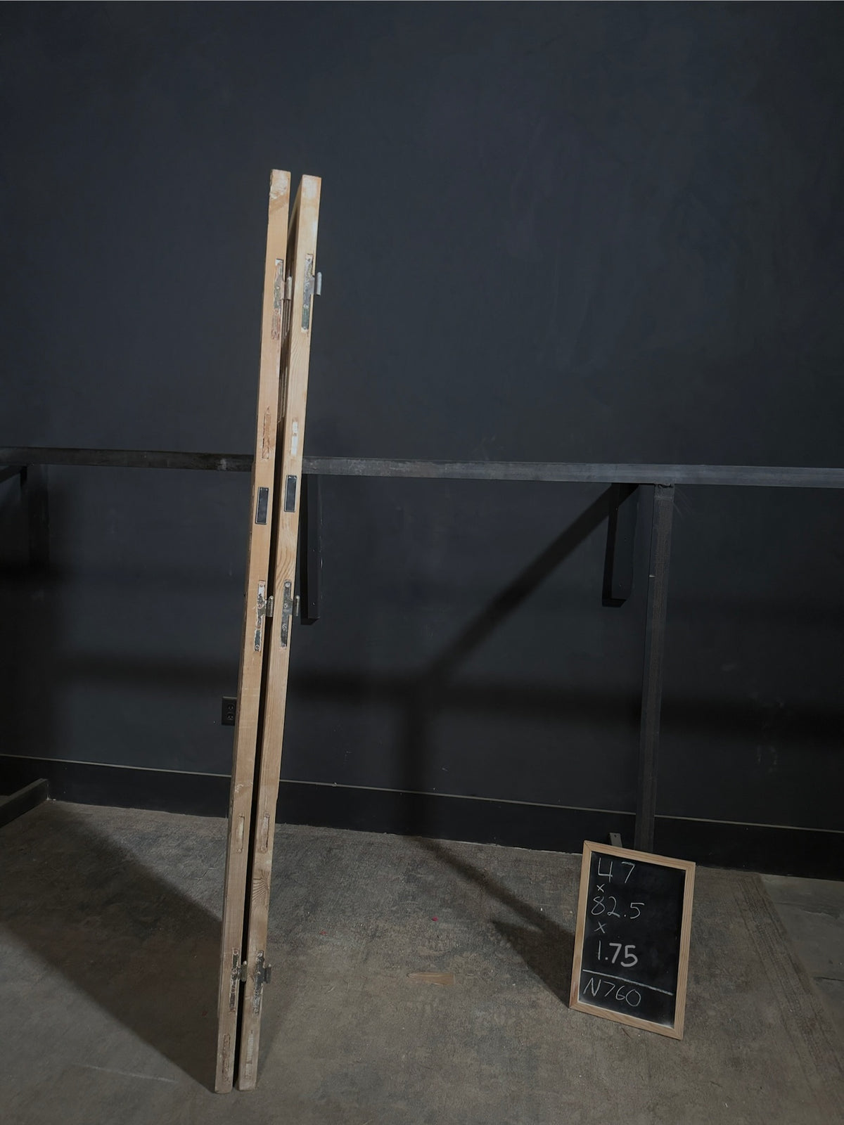 Antique Paneled Clear Glass Double Doors - 47x82.5 - N760