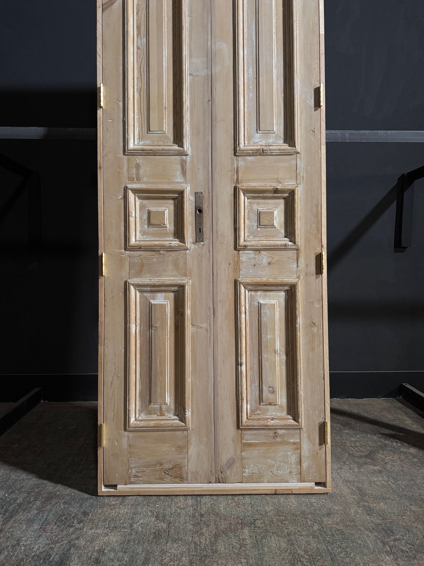 Antique 3 Panel Solid Double Doors - 35x95 - N151