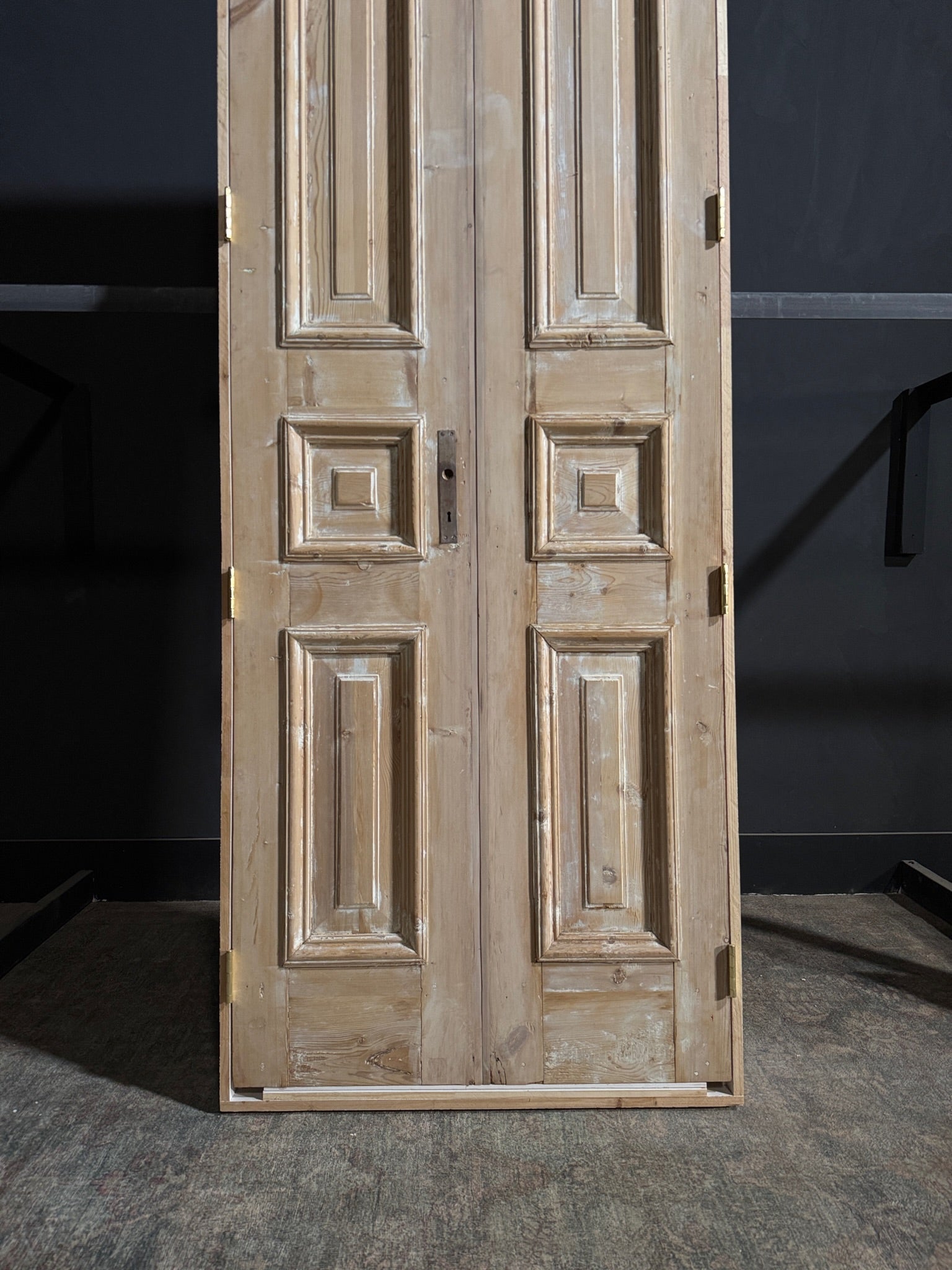 Antique 3 Panel Solid Double Doors - 35x95 - N151