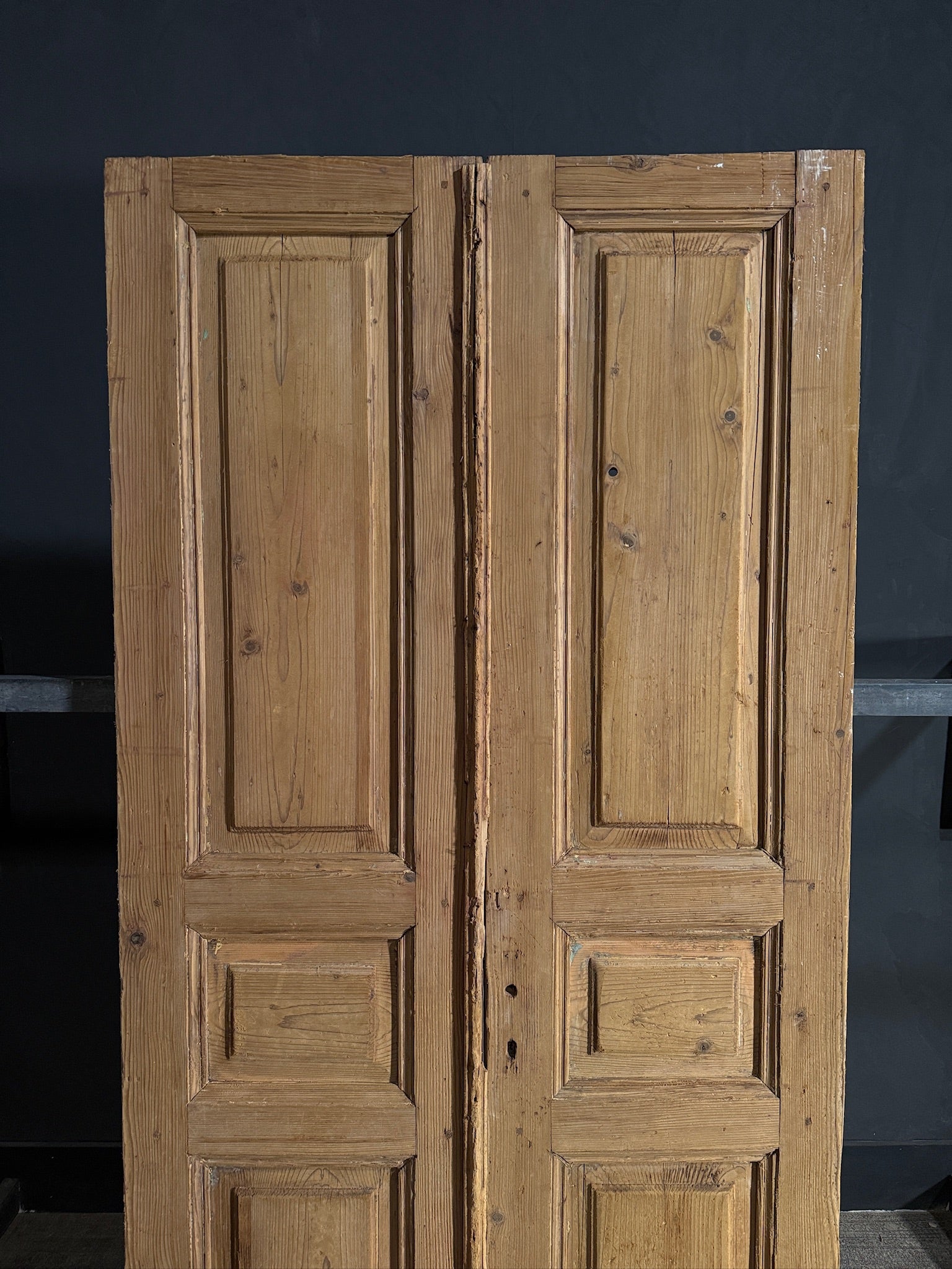 Antique 3 Panel Solid Double Doors - 43x90 - N650