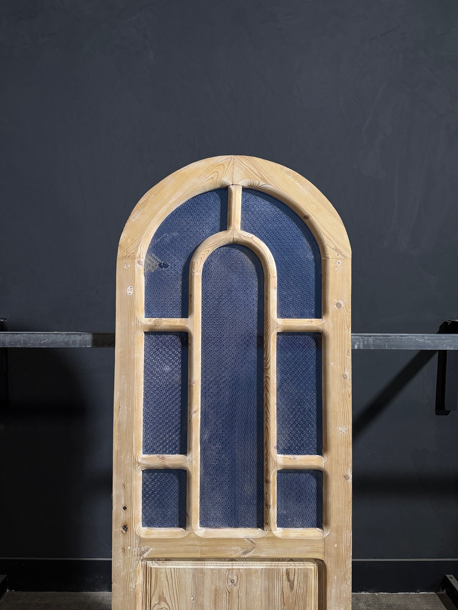 Antique Obscured Glass 7 Lite Arched Single Door - 31.75x83.75 - N264