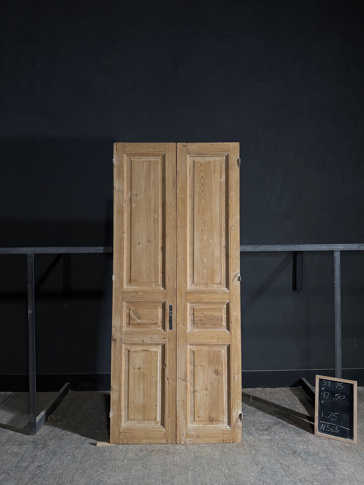 Antique 3 Panel Solid Double Doors - 39.75x92.5 - N565