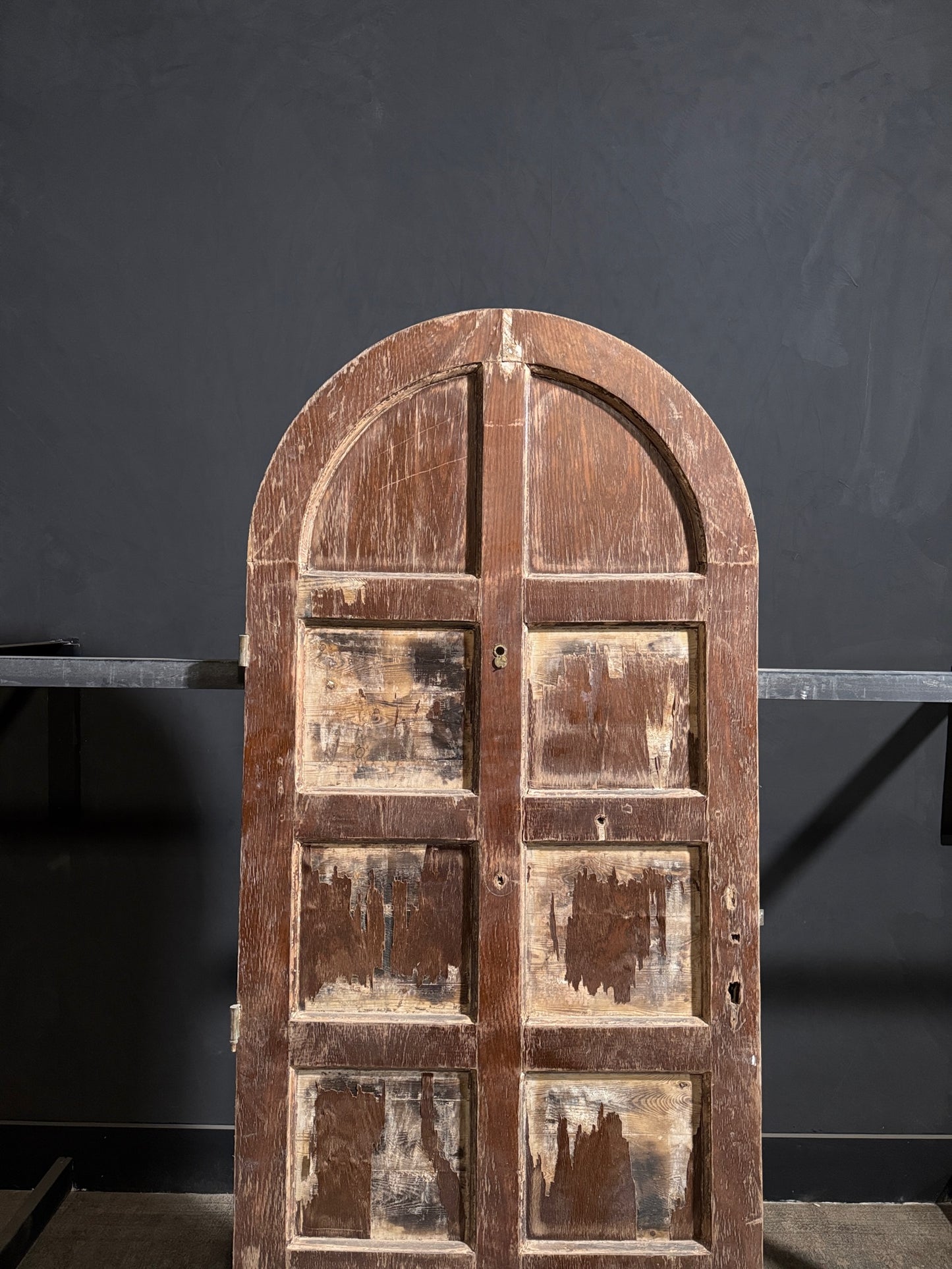 Antique 10 Panel Arched Solid Single Door - 34.5x84.5 - N266