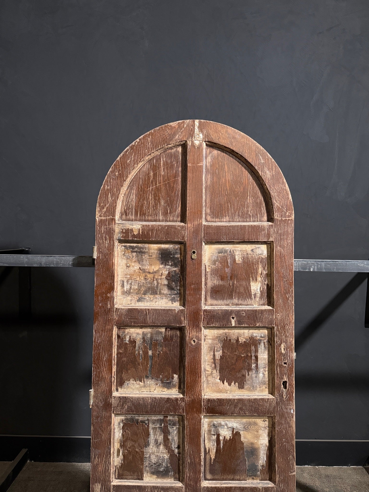 Antique 10 Panel Arched Solid Single Door - 34.5x84.5 - N266