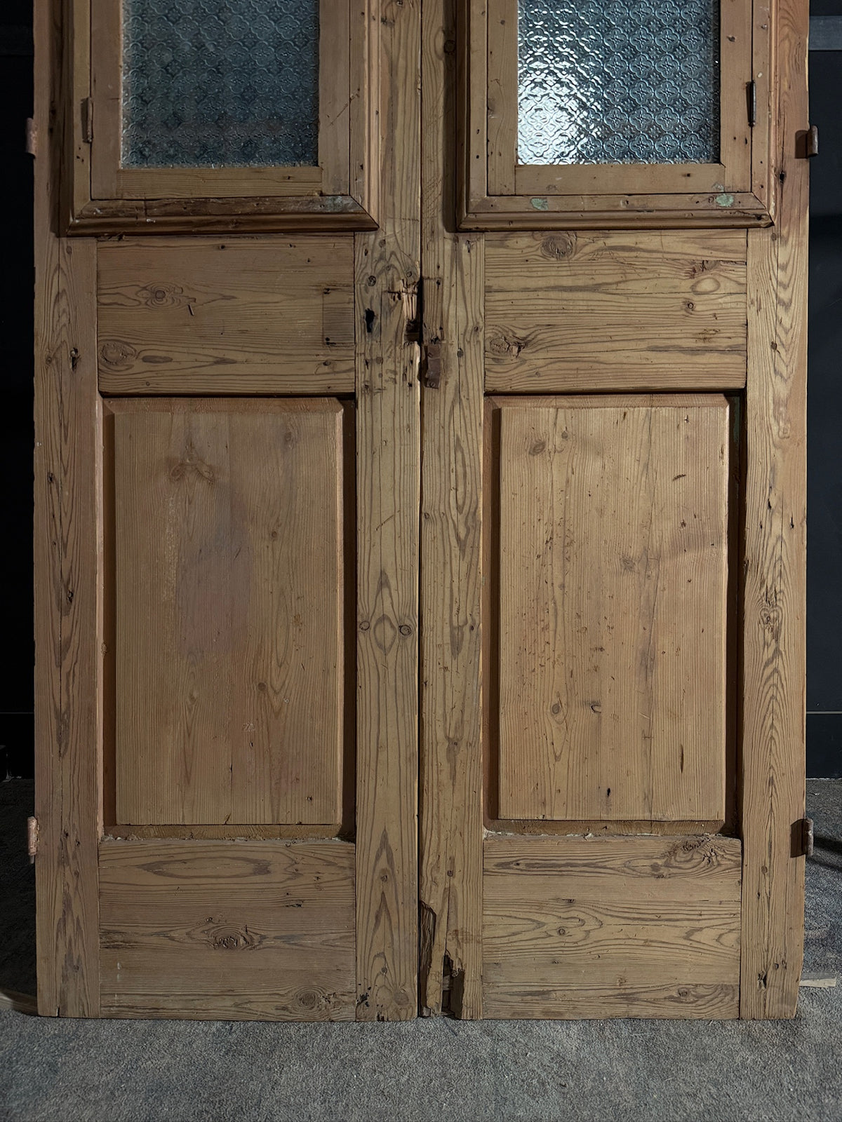 Antique Carved Iron French Doors - 46.75x101 - N600