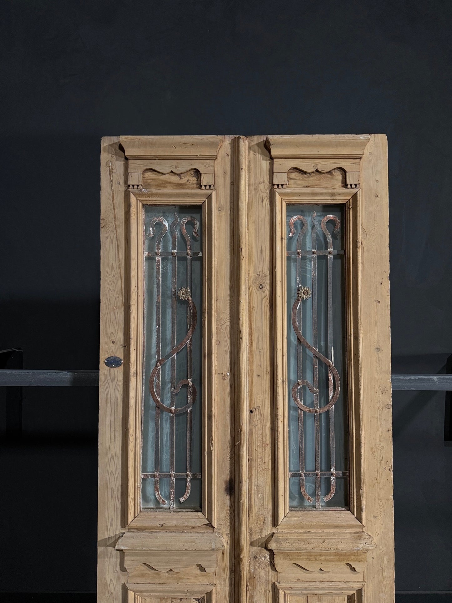 Antique Iron French Doors - 39.5x93 - N60