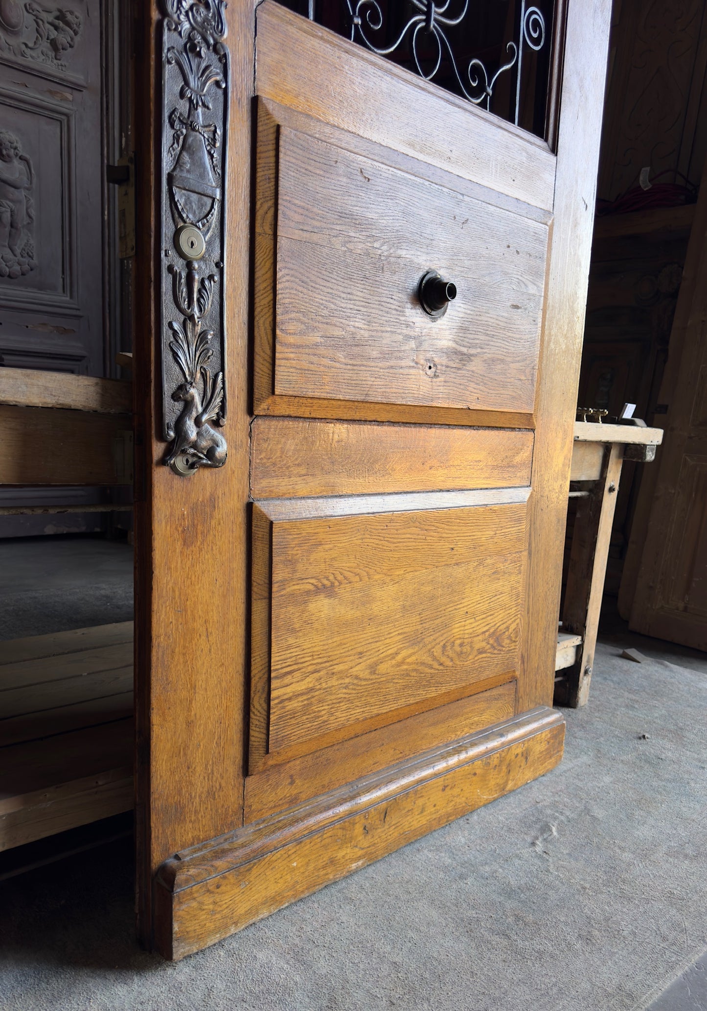 European Double Iron Grille Antique Single Door - 41x94.5 - L241