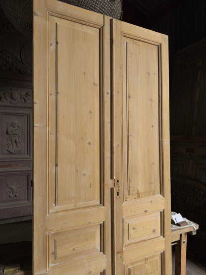 3 Panel Antique Solid French Doors - 45x99.75 J367