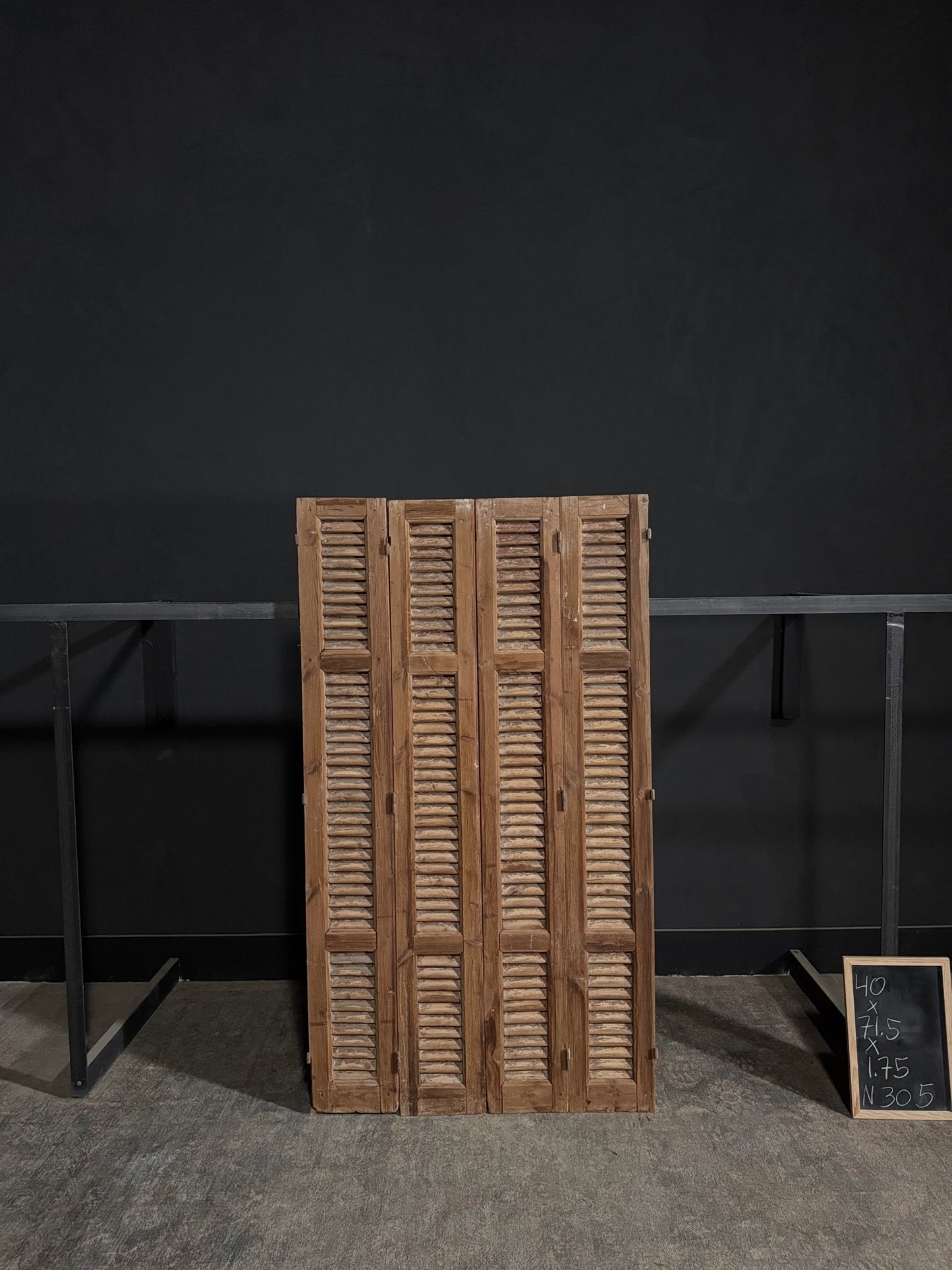 Antique Louvered 3 Panel Bi-Fold Doors - 40x71.5 - N305