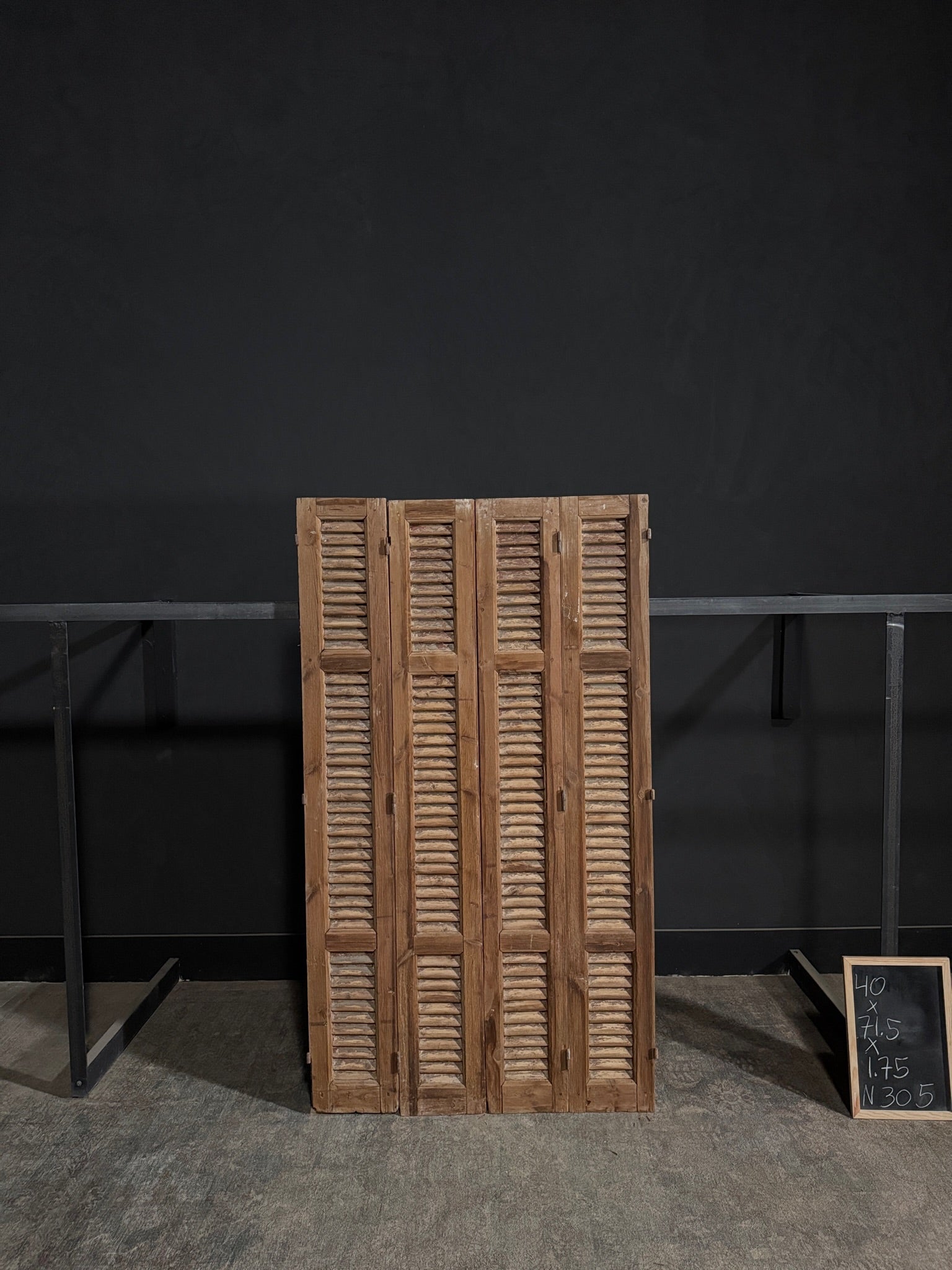 Antique Louvered 3 Panel Bi-Fold Doors - 40x71.5 - N305