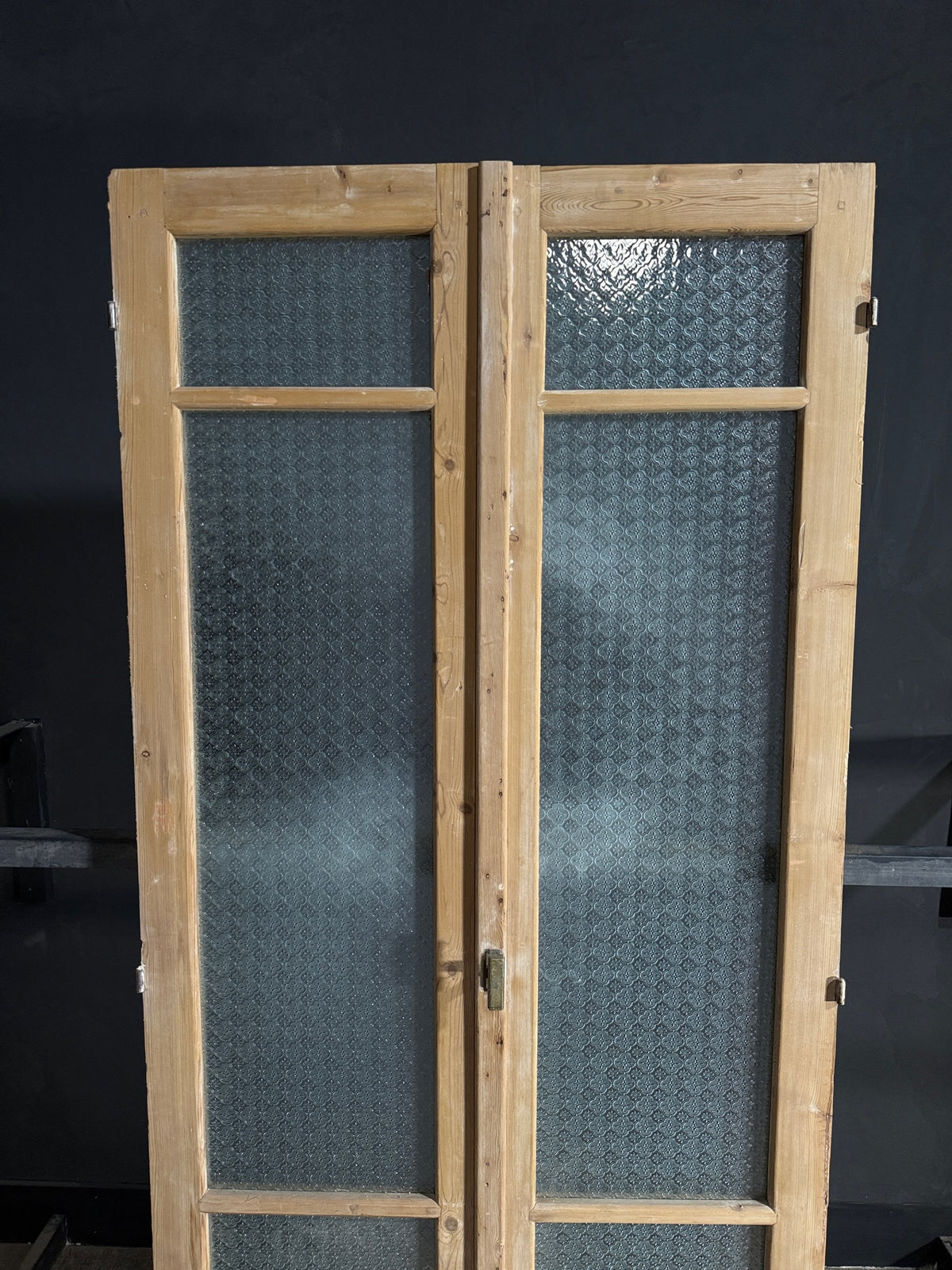 Antique Obscured Glass 2 Lite French Doors - 43.5x100.5 - N627