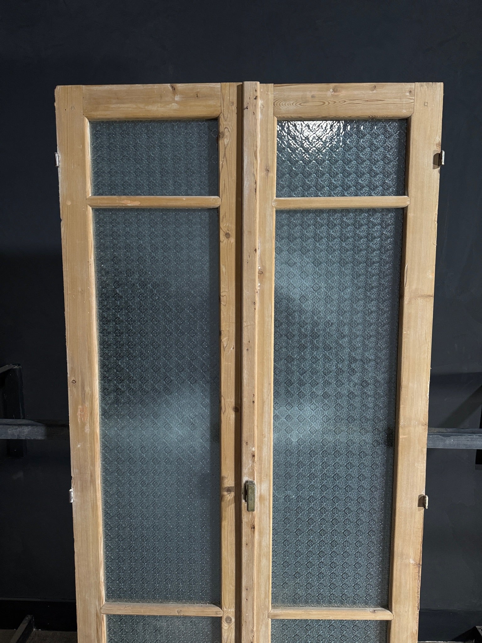 Antique Obscured Glass 2 Lite French Doors - 43.5x100.5 - N627