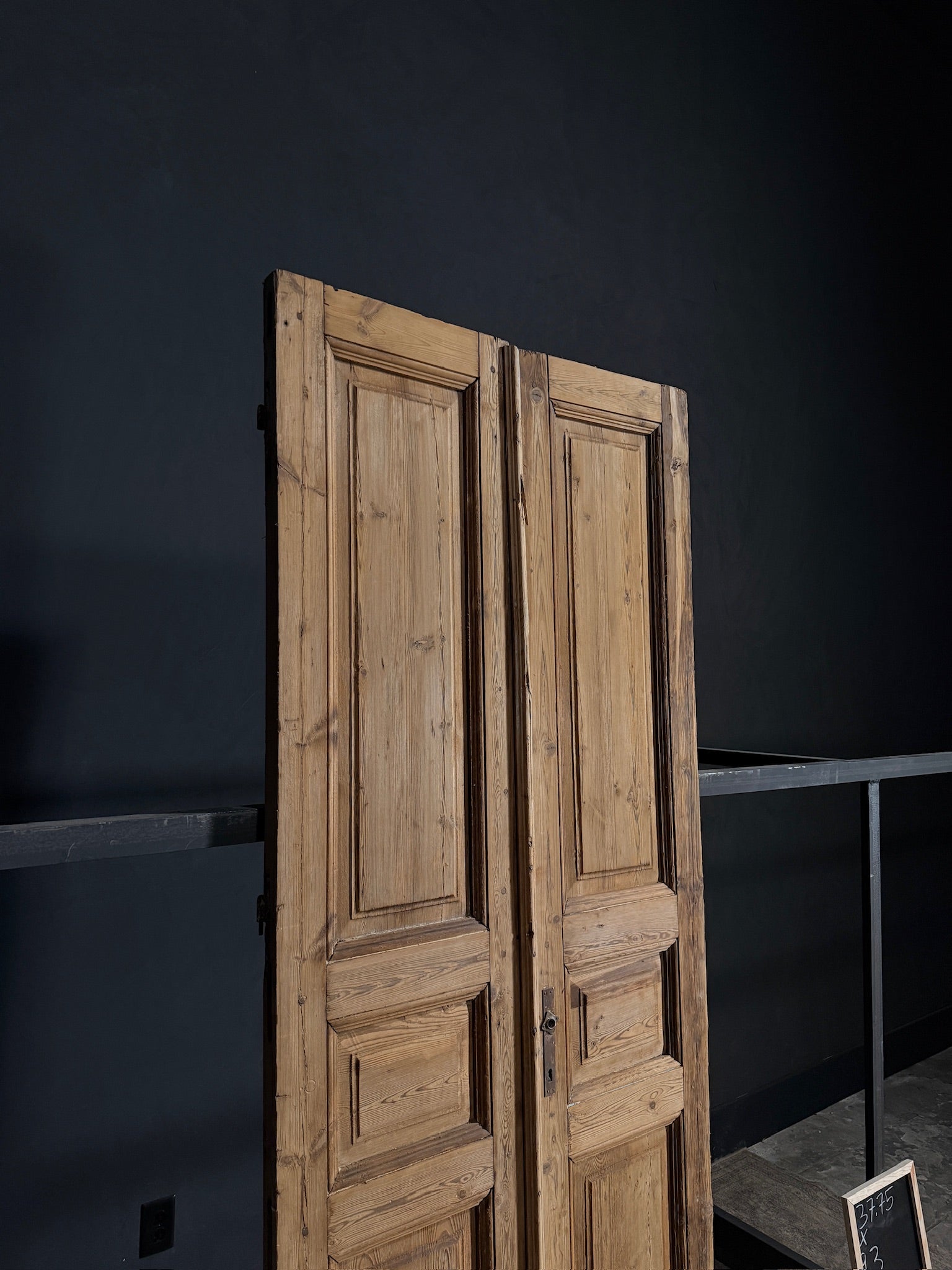 Antique Iron 3 Panel Double Doors - 37.75x93 - N13