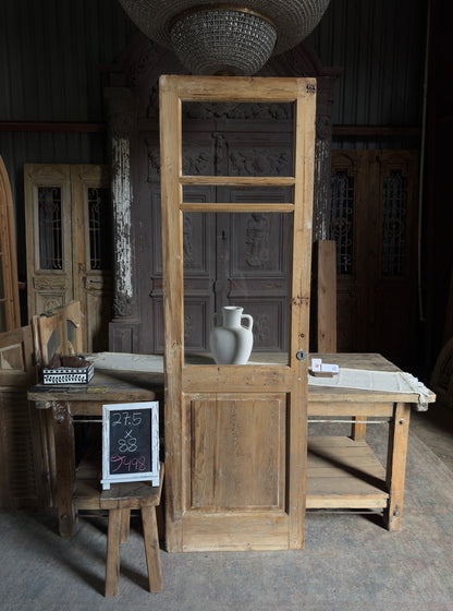 Single Antique Glass Door - 27.5x88 J498