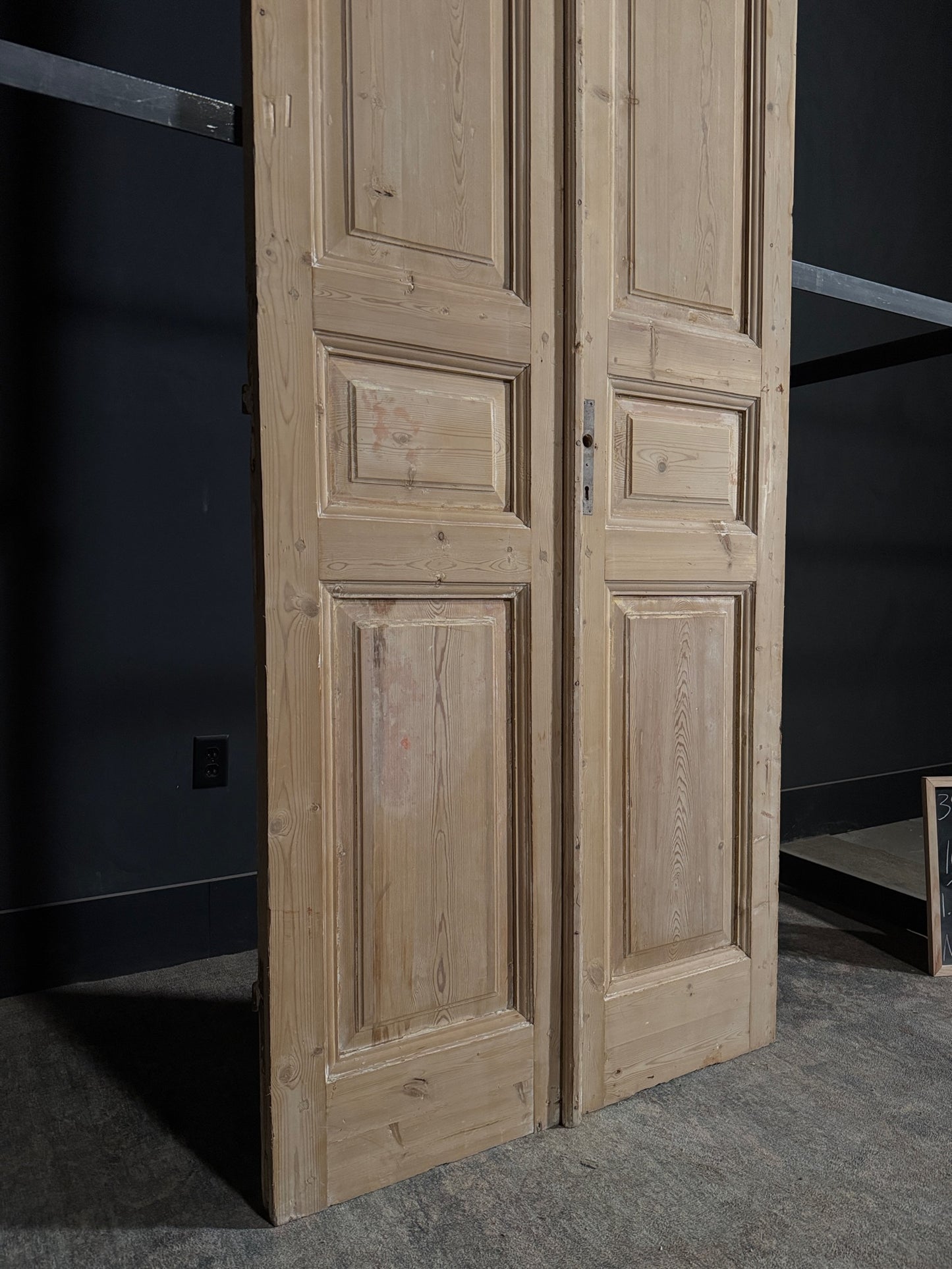 Antique 3 Panel Solid Double Doors - 39.75x106.5 - N348