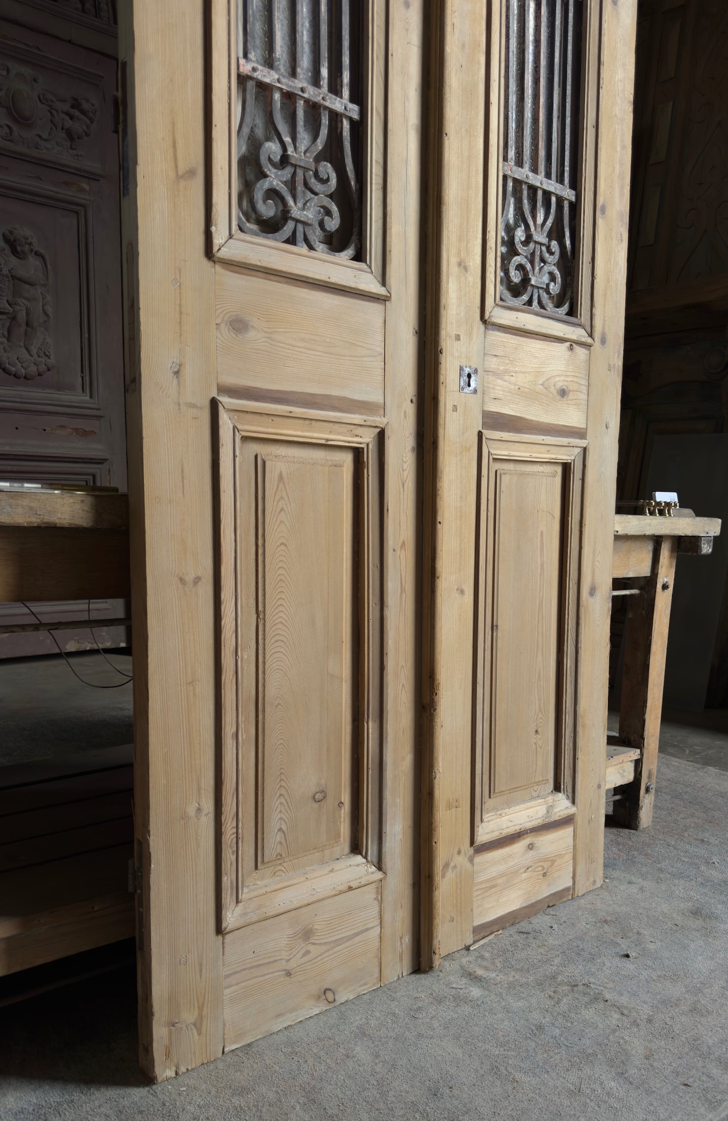 Antique Iron 2 Lite French Doors - 40x96.5 - L571