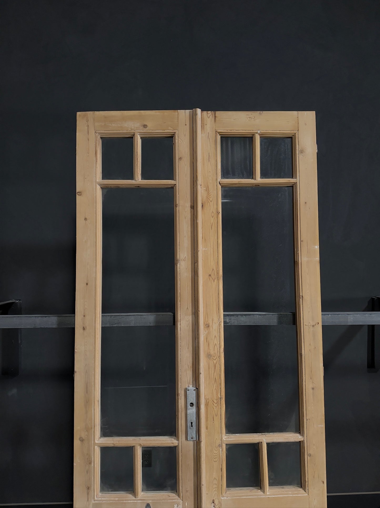 Antique Glass 3 Lite French Doors - 42.25x95.25 - N374