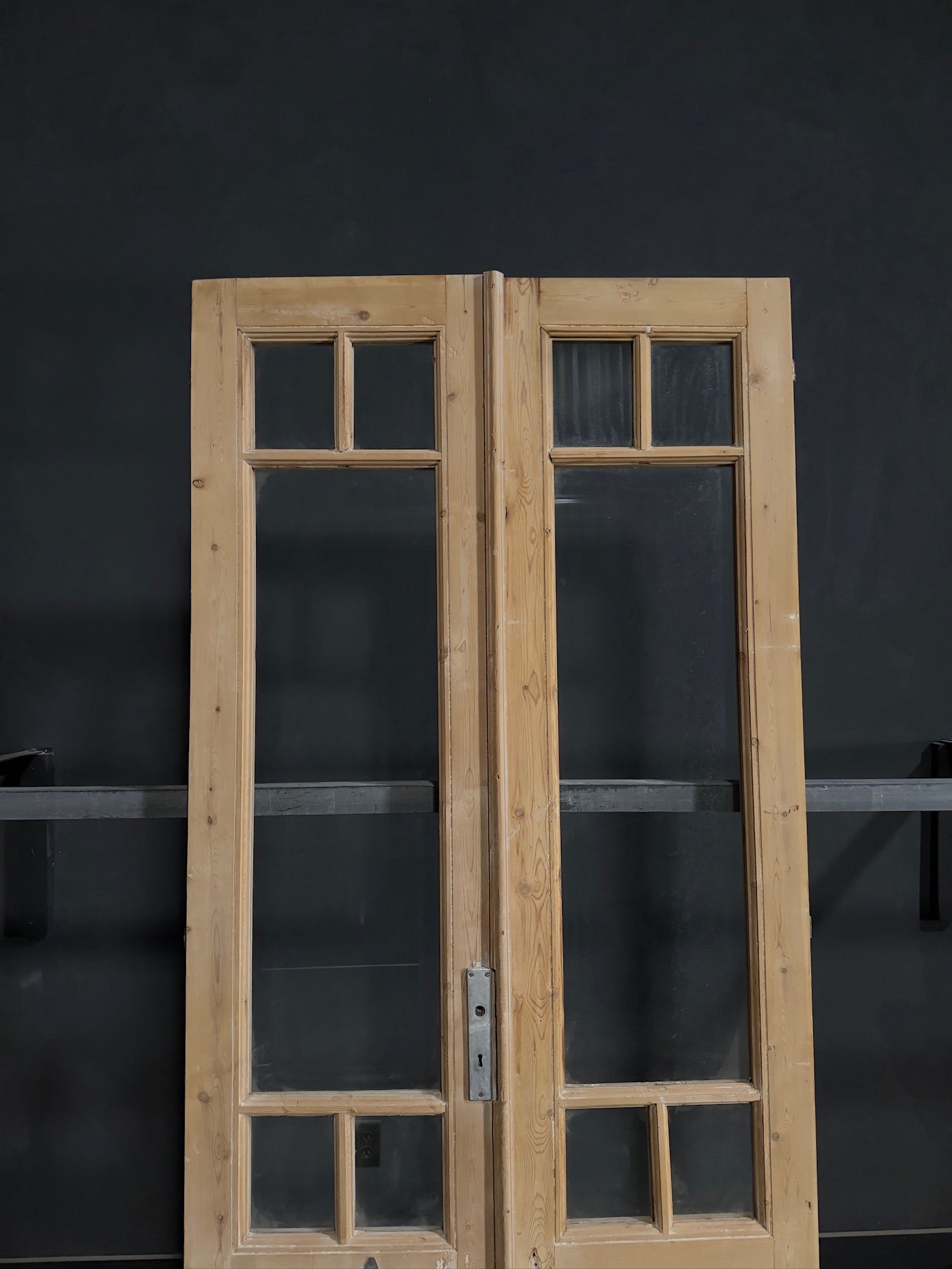 Antique Glass 3 Lite French Doors - 42.25x95.25 - N374