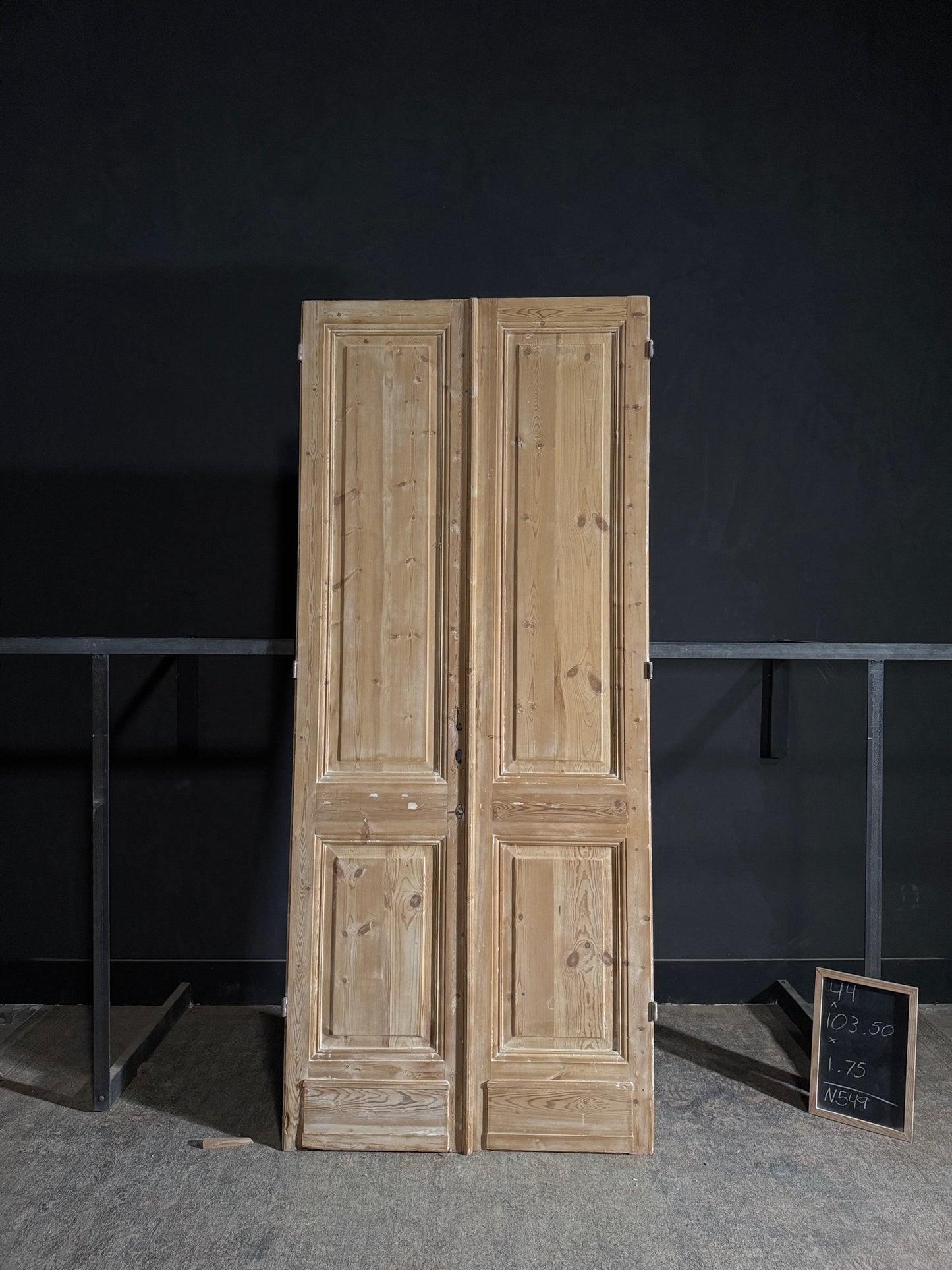 Antique 2 Panel Solid Double Doors - 44x103.5 - N549