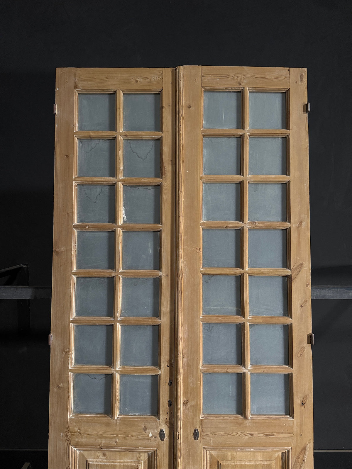 Antique Obscured Glass 14 Lite French Doors - 43.25x98 - N575