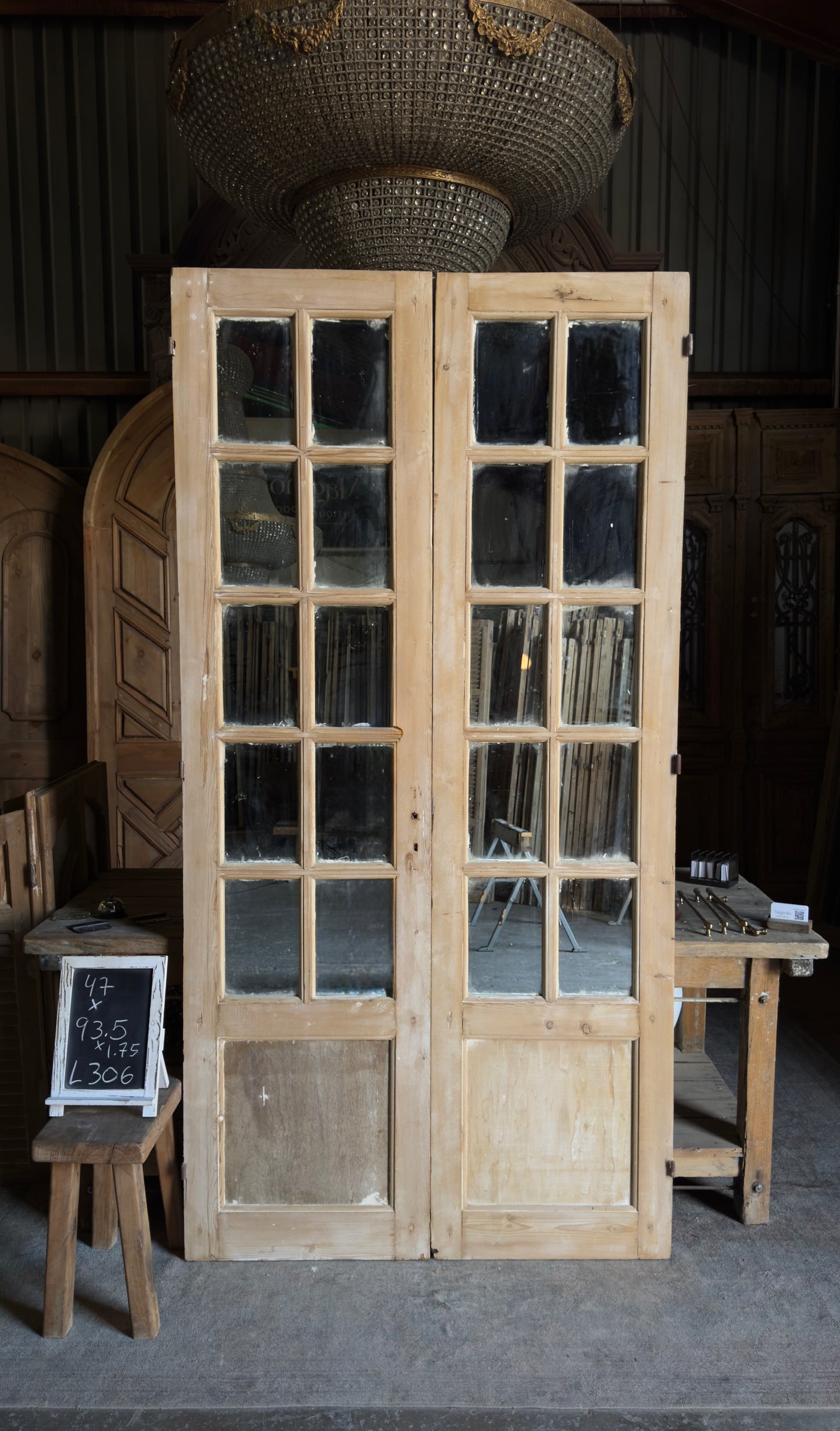 20 Lite Antique Mirrored French Doors - 47x93.5 - L306