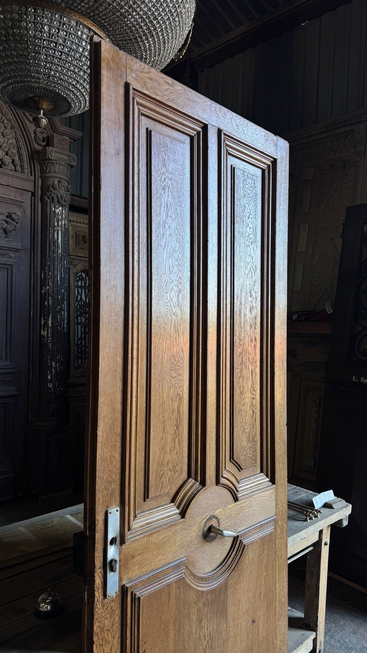 Parisian Arched 2-Panel Antique Single Door - 35x92.5 - L279