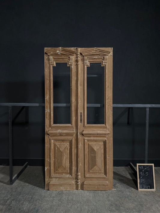 Antique Glass 1 Lite French Doors - 47.25x98.5 - N344