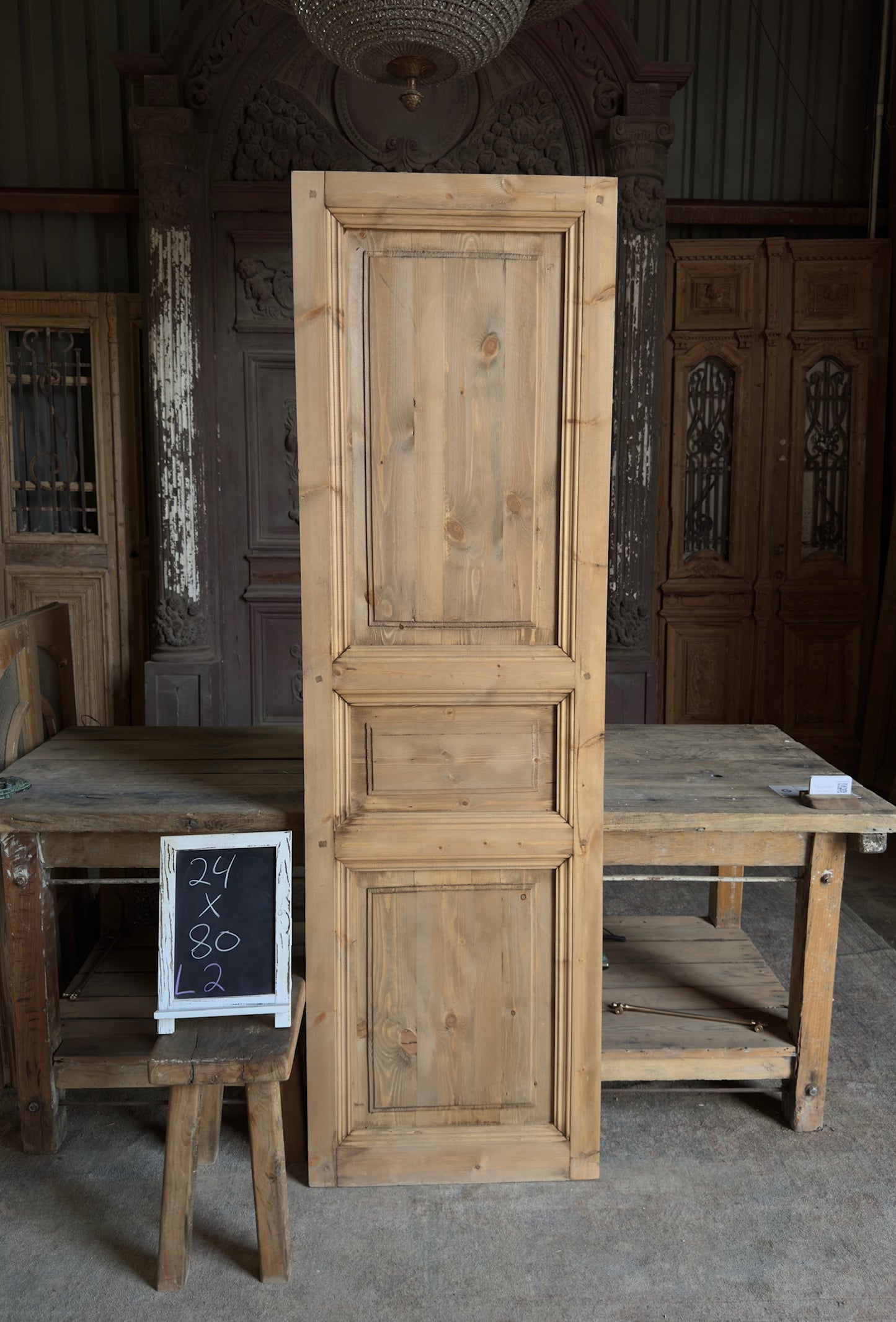 Handcrafted 3 Panel Solid Single Door - 24x80 L2