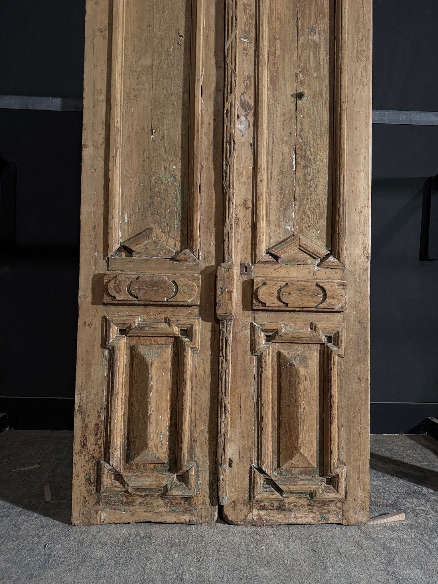 Antique 2 Panel Solid Double Doors - 41.5x95.5 - N422
