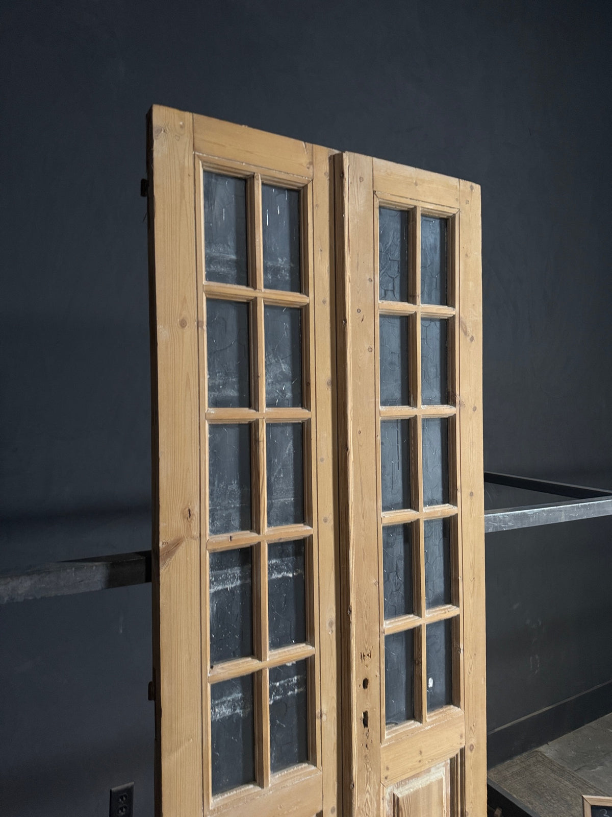 Antique Glass 10 Lite French Doors - 35x95 - N659
