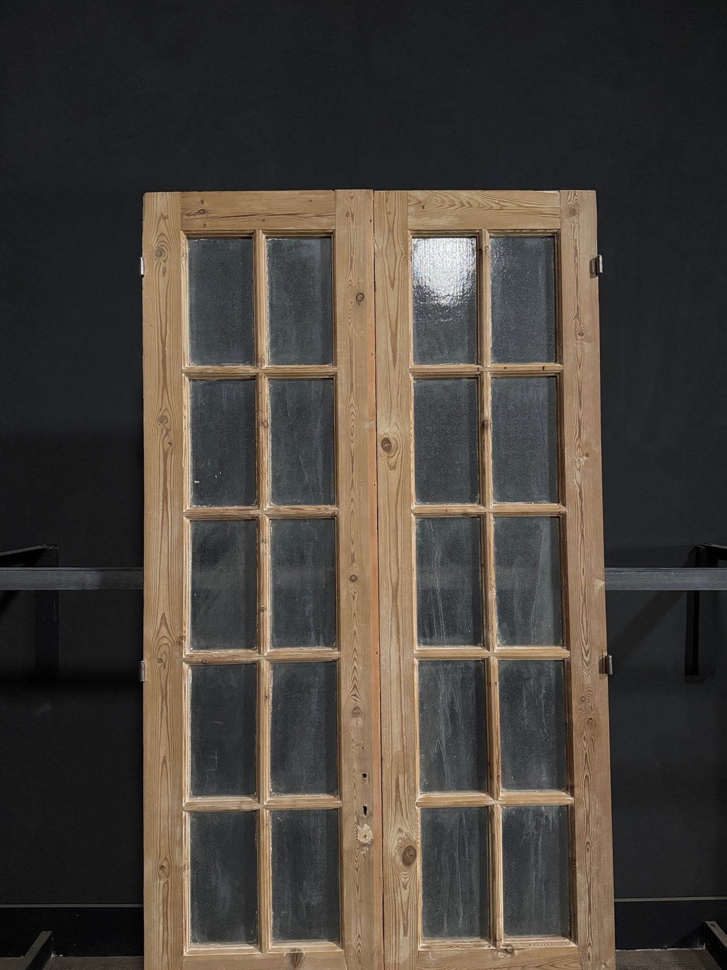 Antique Obscured Glass French Doors - 44x96.5 - N330