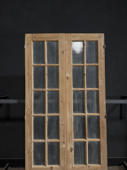 Antique Obscured Glass French Doors - 44x96.5 - N330
