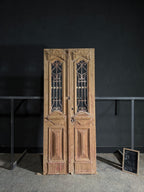 Antique Carved Iron French Doors - 41x99 - N598