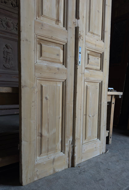 3 Panel Antique Solid French Doors - 43.5x99.5 - L323